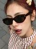 Retro Cat Eye Sunglasses Women Narrow Frame Designer Rivet Punk Gradient Lens Vintage Summer Eyewear