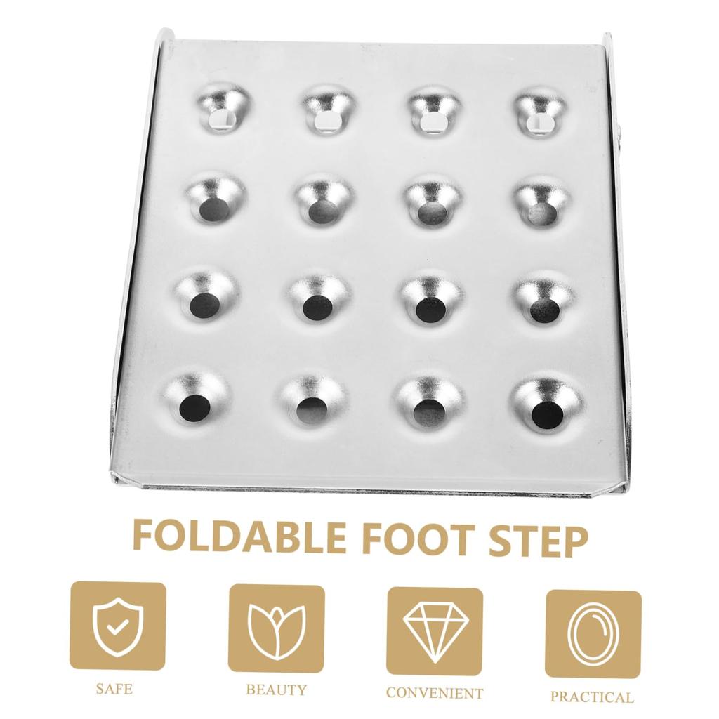 POPETPOP Stainless Steel Trailer Truck Hitch Folding Trim Boat Steps for Truck Silver Non-Slip Steps, Steps, Stool, Pump, Trailers, Ladder,