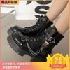 Sweet and cool thick-soled Martin boots for women in the autumn of 2025, the new black versatile locomotive boots increase the height of the British s