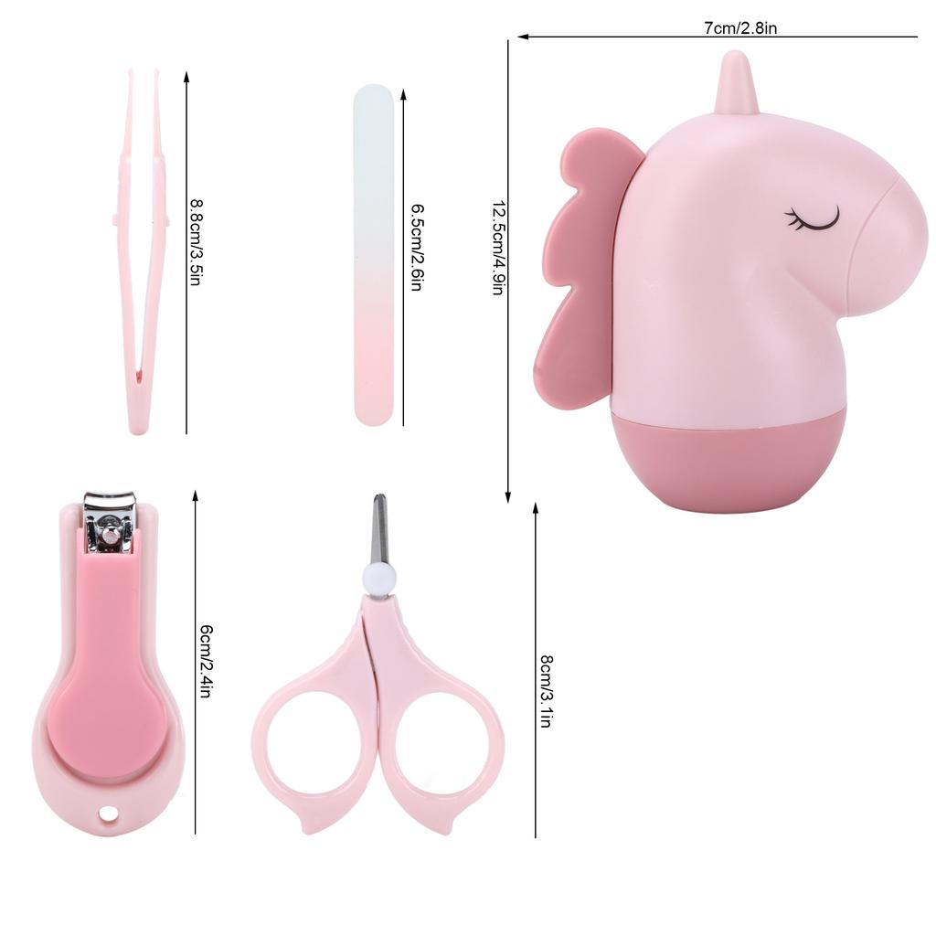 Nail Clippers Kit Cartoon Shape Stainless Steel Baby Nail Trimmer with Tweezers Nail File Storage Box for Baby Nail Care