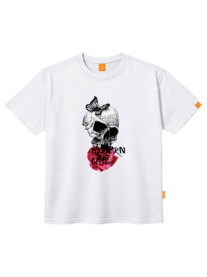 Ellamo Skull Butterfly Short Sleeve T-Shirt Unisex Plus Size S~4Xl (Type B)