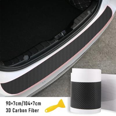 Car Door Bumper Sticker Waterproof PVC Carbon Fiber Trim Strip Protective Film Anti-Scratch Non-slip Door Edge Protector