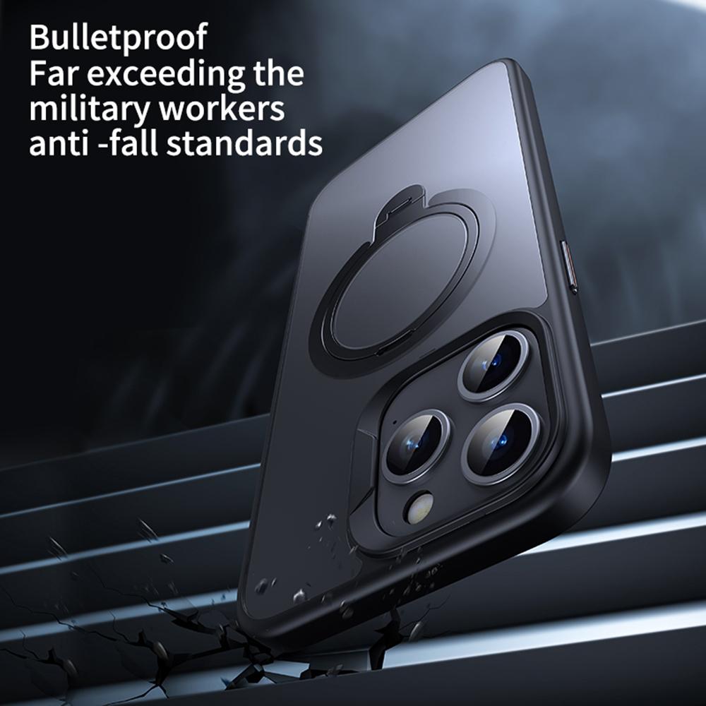 For iPhone 12 Pro/iPhone 12 Phone Case Kickstand Matte Back Cover Compatible with MagSafe