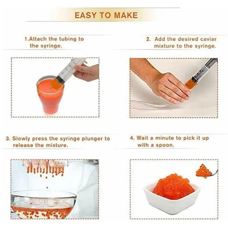Caviar Maker Box Spherification Dropper, Molecular Gastronomy Kit, 96-Hole Roe Sauce Dispenser Strainer Tools with Spoon&Syringe