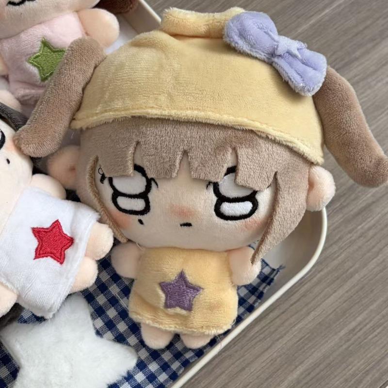 IVE Kpop Plush Doll 10cm Handmade Chibi Cotton Dolls Star Pajama Sleep Hat Mini Stuffed Keychain Pendant Cute Idol Merch Collectible Gift for IVE Fans