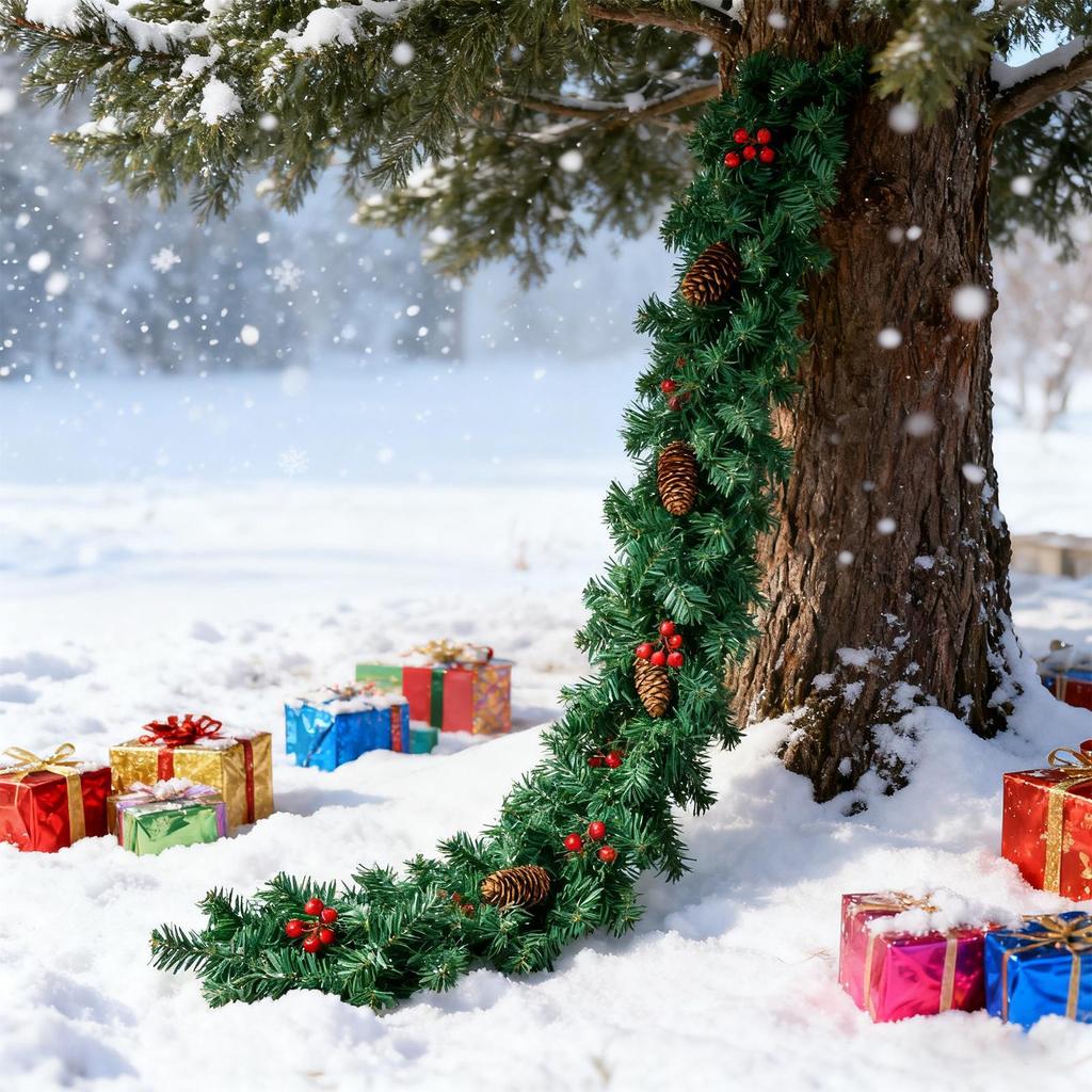 Garlands For Decoration Christmas 9 Feet Wedding Garland Decor Artificial Vine Wreath With Red Berries And Pine Cones Realistic