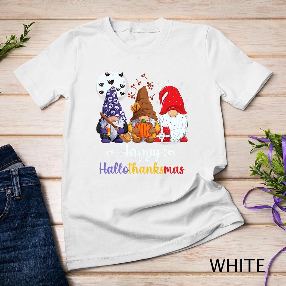 Happy HalloThanksMas Gnomes Unisex T-shirt 1 S