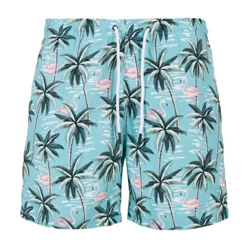 Urban Classics Mens Tropical Birds All-Over Print Swim Shorts