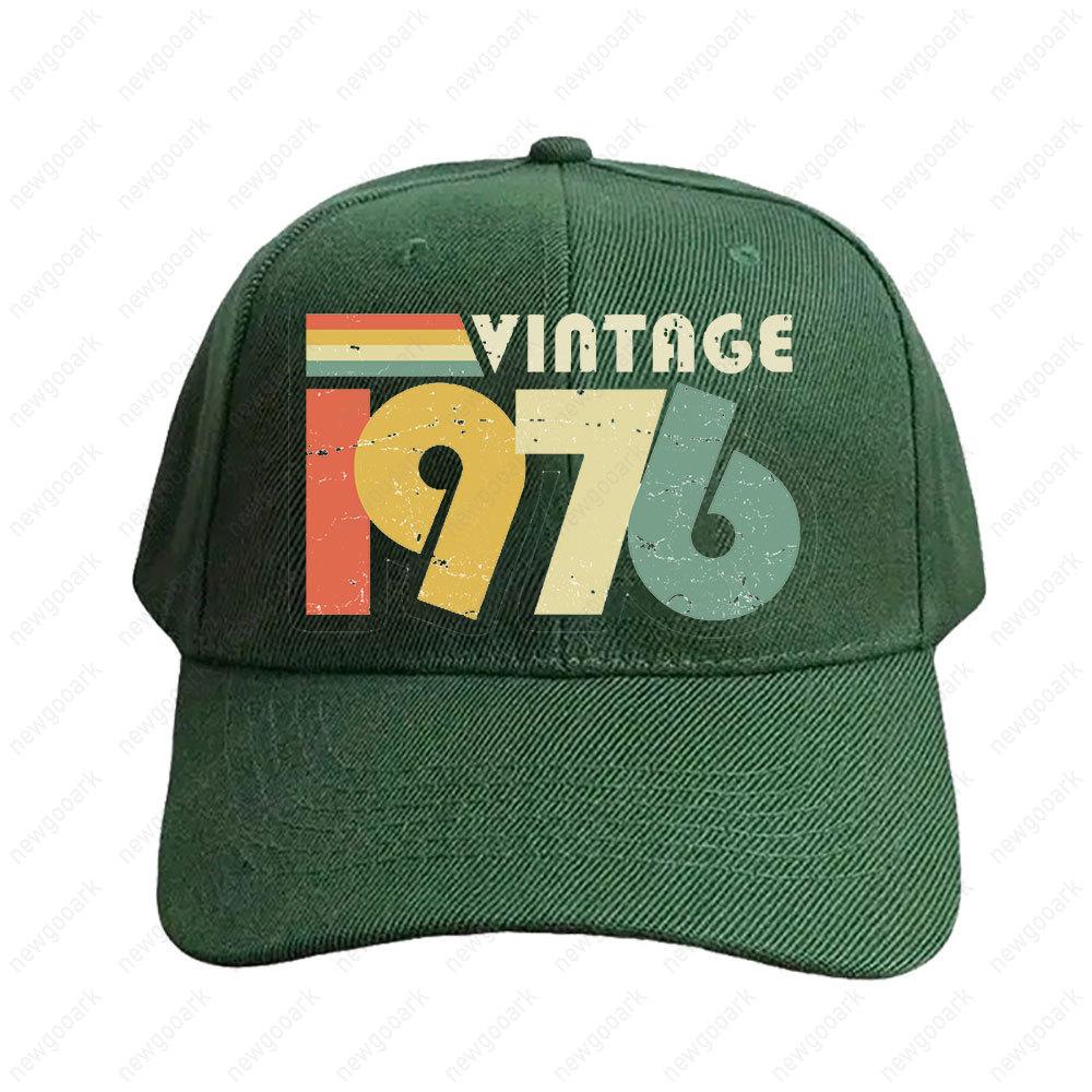 Vintage 1976 50th Birthday Gift Distressed Design Cap Summer Women Unisex Adult Peaked Hat Fashion Casual Adjustable