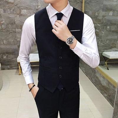 Gilet formale da uomo, scollo a V, senza maniche, vestibilità aderente, gilet formale, tinta unita, gilet da sposo, abbigliamento da lavoro