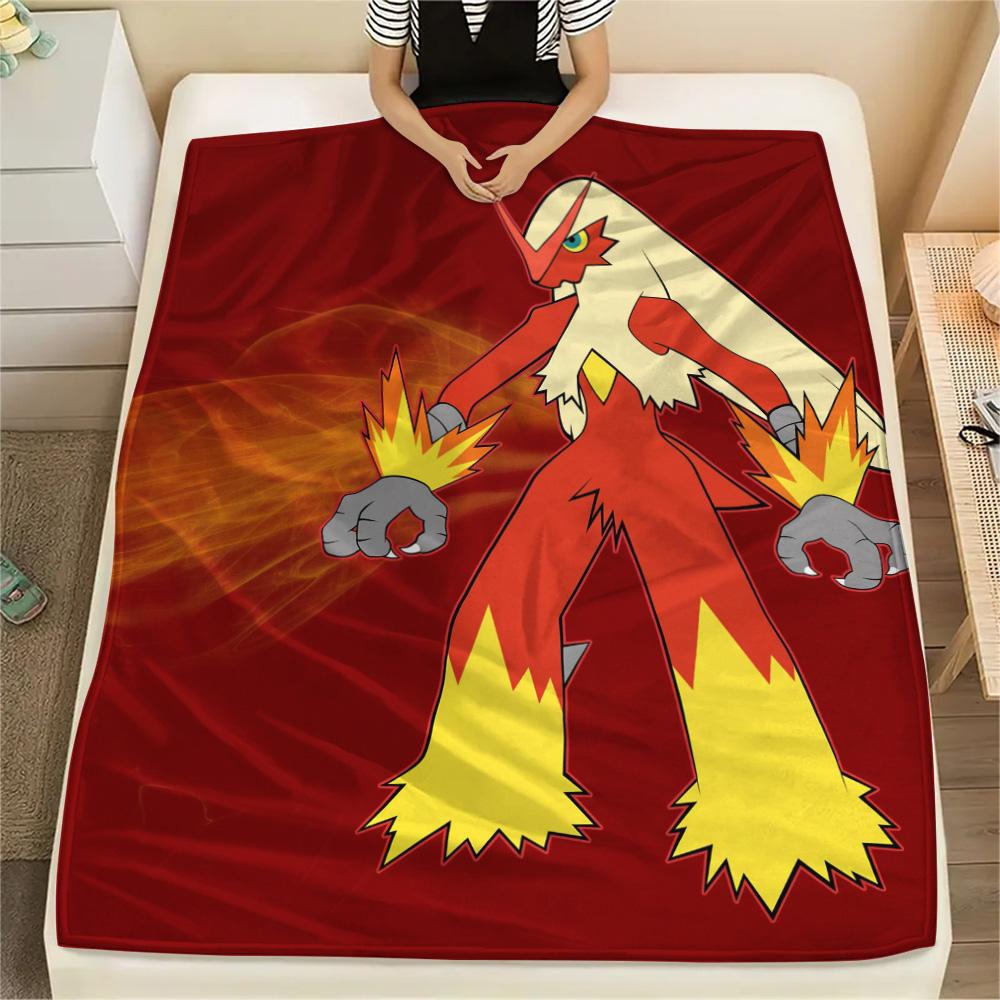

Blaziken Print Flannel Blanket, High quality Comfortable for All Seasons, Home Decor, Warmth and Comfort 80cm x 120cm