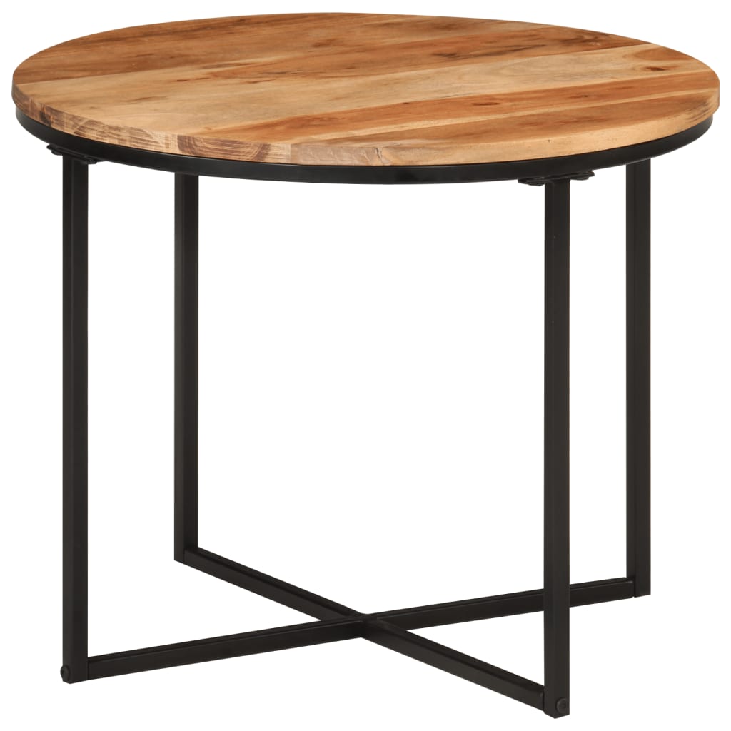 Coffee Table 55 X 55 X 45 Cm Solid Acacia Wood and Iron