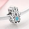 100 %Real 925 Silver Blue Enamel Charm Fatima Hand Beads Diy Jewelry Fit Original Jiuhao Charms Bracelets Fashion