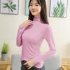 Women's Modal Long Sleeve Semi-High Neck Shirt - Versatile Autumn/Winter Mid-Neck Top