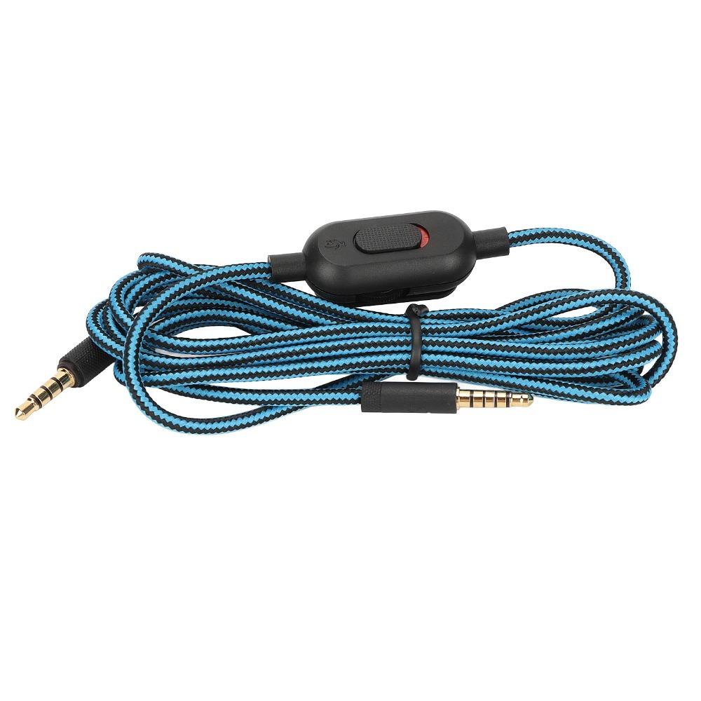 

3.5mm to 3.5mm Gaming Headset Cable Flexible Plug and Play Woven Earphone Cord for Logitech G Pro G Pro X G433 G233 синій