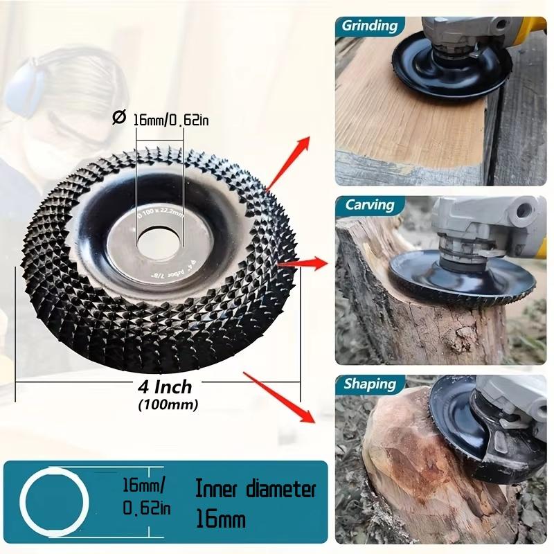 Quick-Shape Wood Grinder Wheel: Transform, Carve & Sand Effortlessly with Your Angle Grinder - Durable, Precision Tool for Woodw