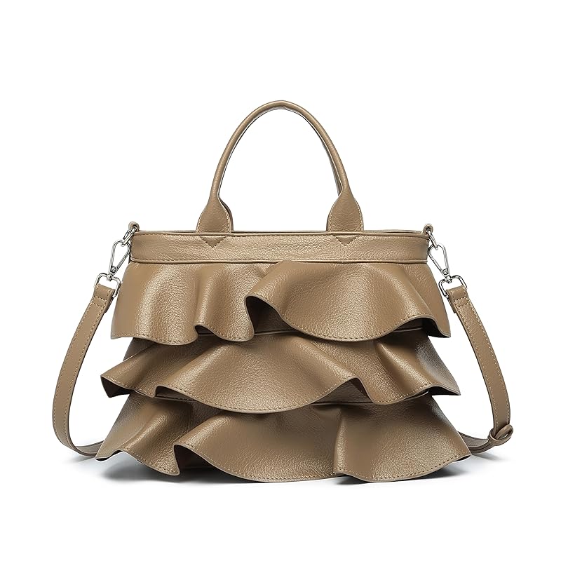 

[Guscio Italy] frills 2WAY tote bag stylish outfit adult cute [Featured in fashion magazine Beautiful Hundred Flowers] lightweight PU leather