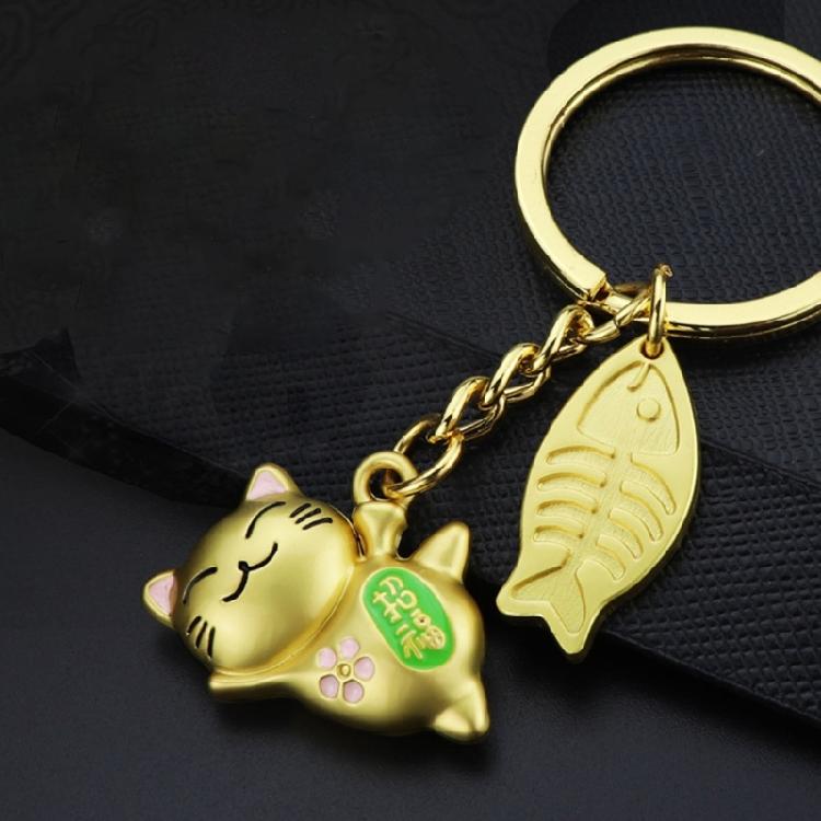 Artistic Lucky Cat Keychain Adornment Portable Lucky Cat Keychain Pendant Keyring Charm Symbolizing Wealth And Success