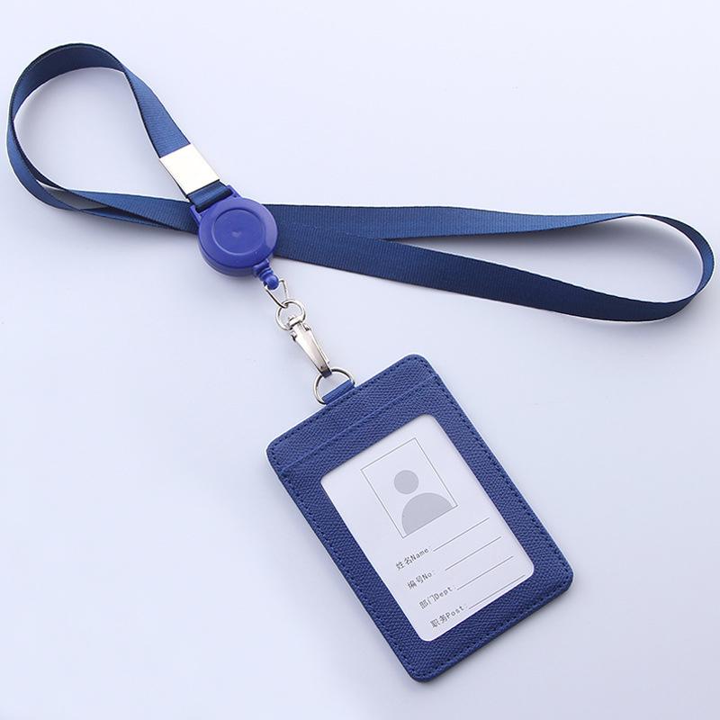 

Multifunctional Retractable Lanyard Card Holder PU Badges Set For ID Name Card Business Name Tag Student ID Card Neck Rope