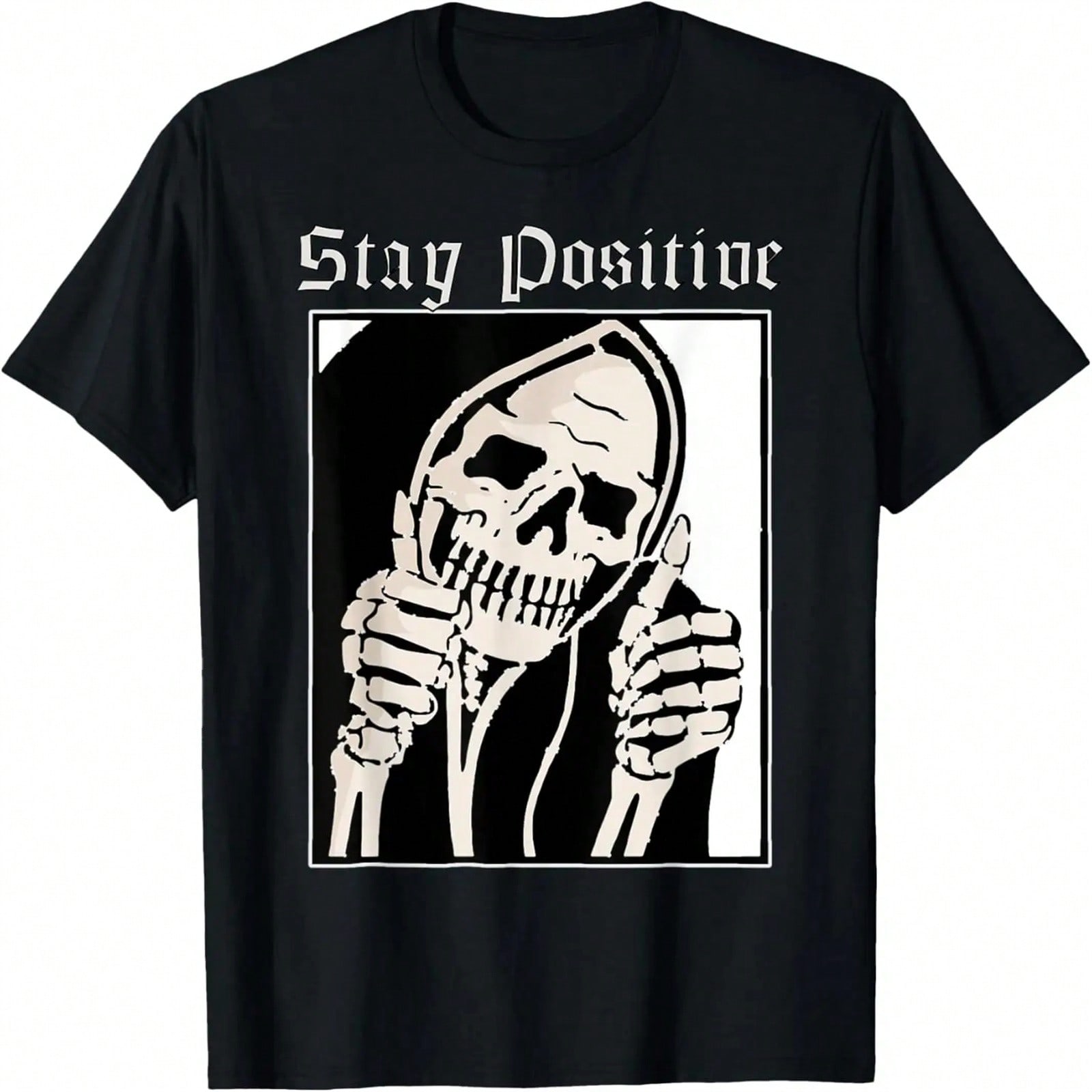 Stay Positive Grim Reaper Dead Inside Thumb Up Reaper Gothic T-Shirt S разноцветный