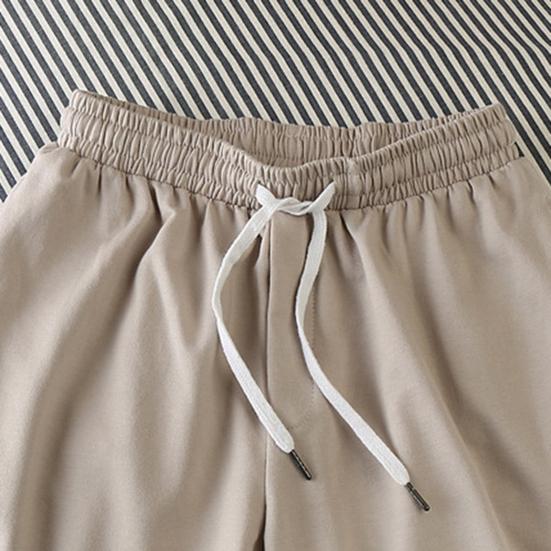 Side and Back Pockets Summer Relaxing  Solid Color  Thin Side and Back Pockets Mid Rise Male Shorts Activewear Shorts