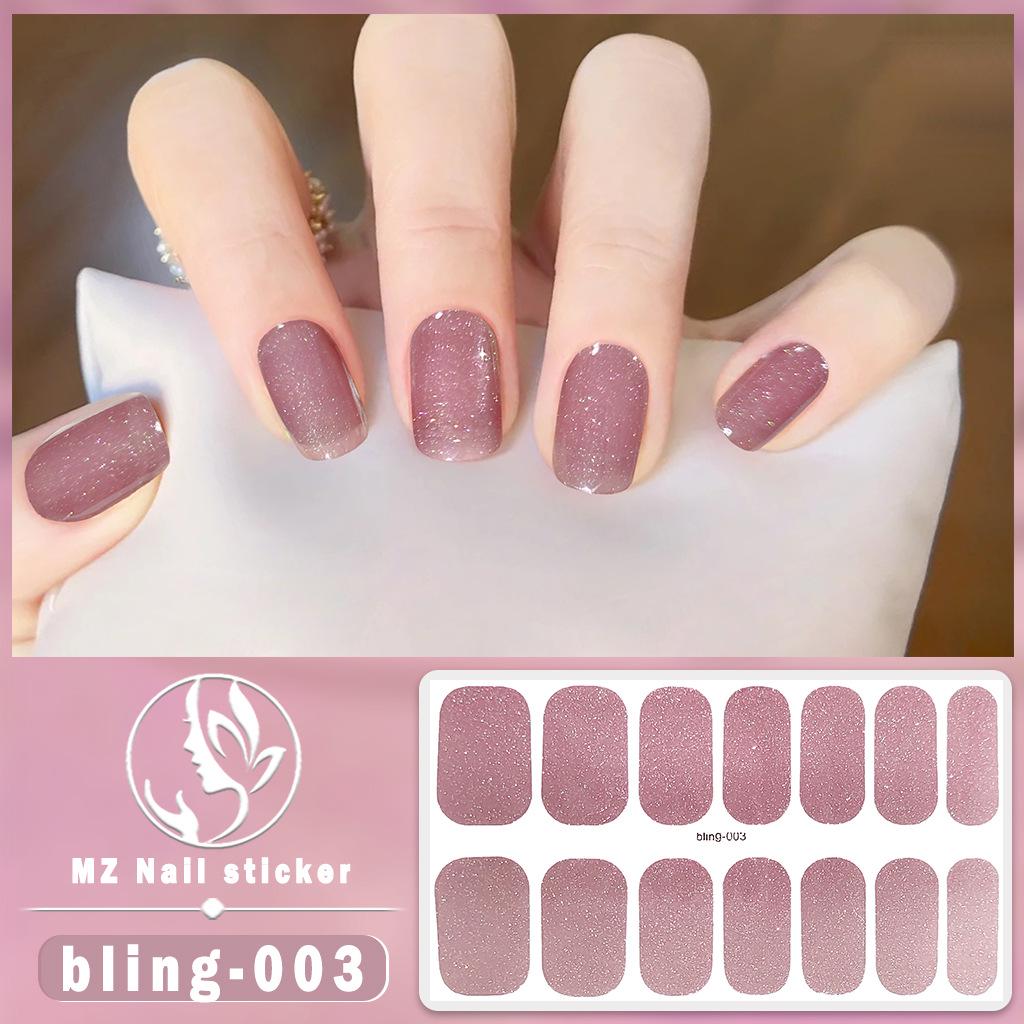 Meizhi 14-Finger Bling Aurora Gel-Nagellack-Aufkleber – selbstklebend, wasserfest, siegelfrei