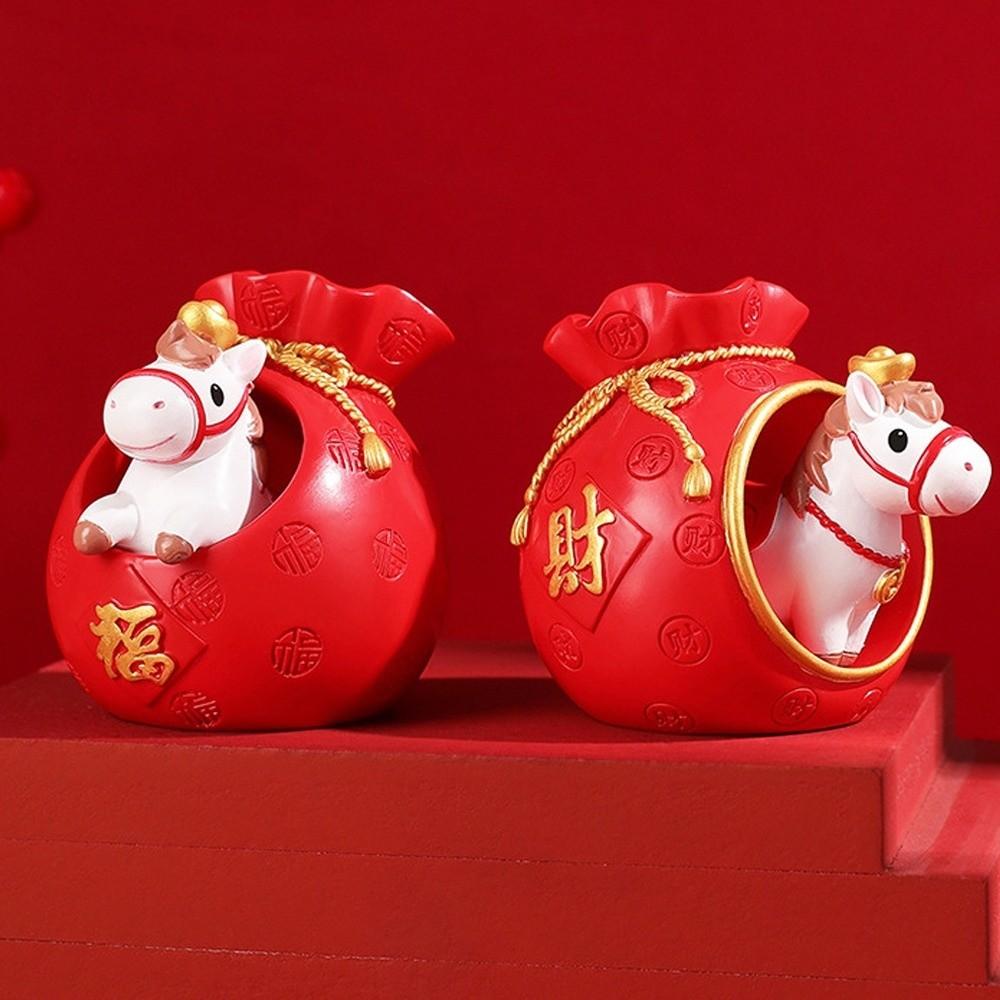 Fortune Zodiac Horse Figurines Lucky Bag Horse Figures Ornament  Table Desk