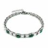 Personalized 4 Colors Available Claw Setting Rectangular and Square CZ Stainless Steel Tennis Bracelet With Extension Chain