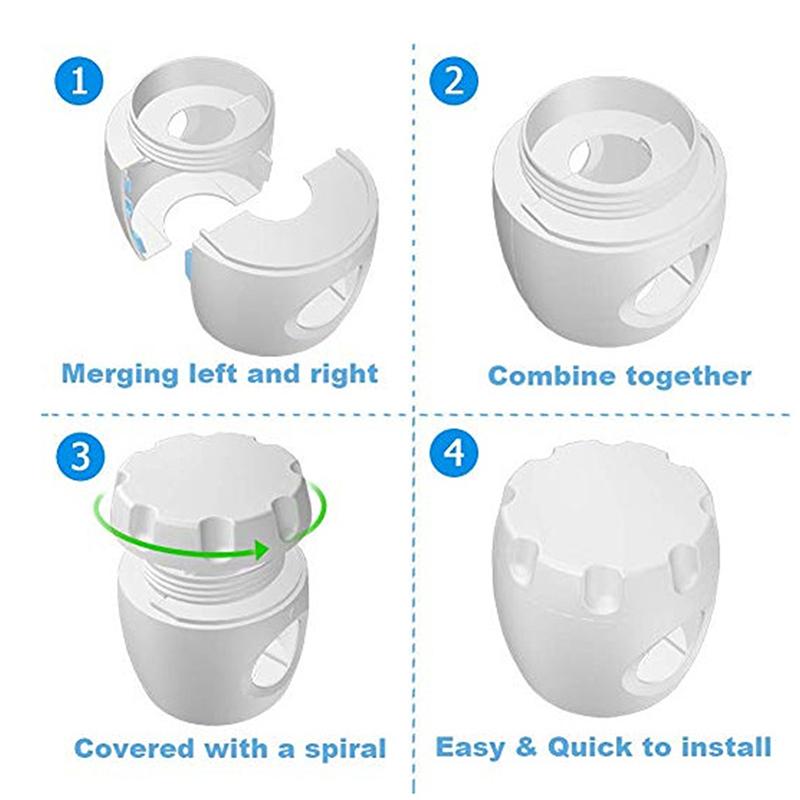 2/4Pcs Door Knob Safety Cover Baby Safety Door Handle Cover Handle Screw Thread Design Reusable Home Protector Baby
