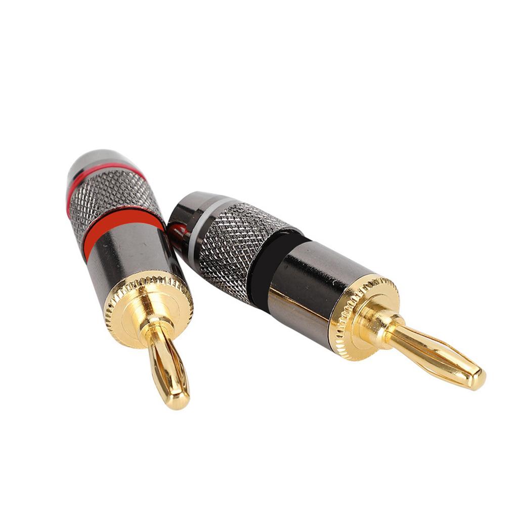 24K Gold plated Pure Copper Banana Head Plug Audio Speaker Cable Connector