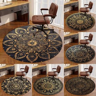 Home Decor European Round Carpet for Bedroom Bedside Swivel Chair Mat Soft Non-slip Coffee Table Area Rugs Dining Room Floormat