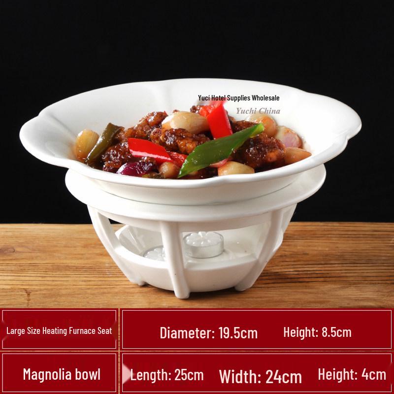 Ceramic Pure White Irregular Wok Pan Fish Plate - Cold & Hot Dish Oven Safe.