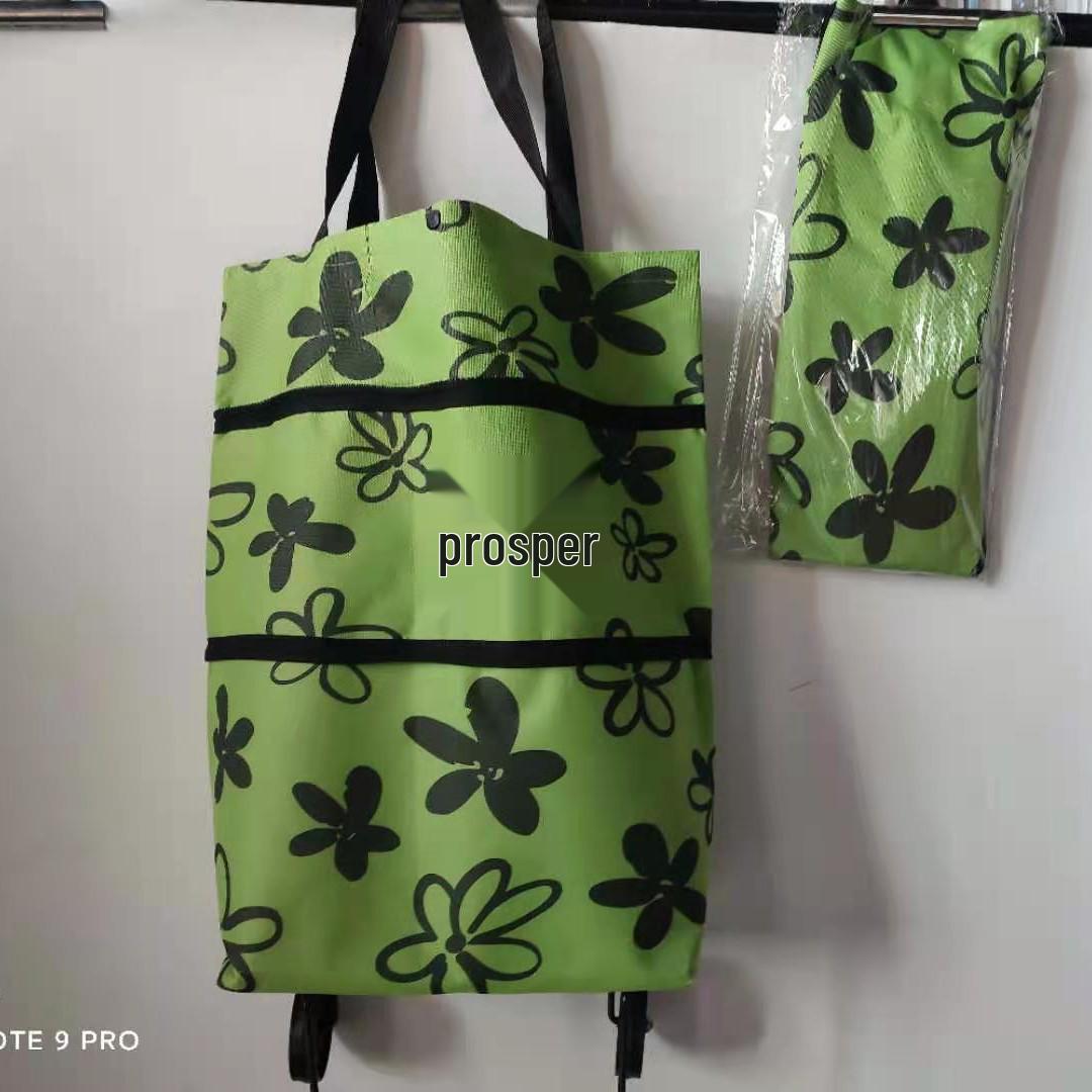 Складная полиэстеровая тележка для покупок на колесах - Портативная сумка-тележка