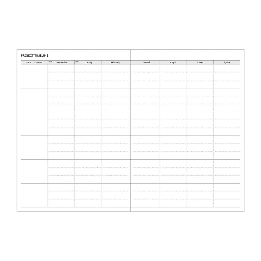 2026 Planner, Weekly Planner, December 2025, Semi-A5 Size, Nuance Color, Champagne Gold, EDiT 26WDR-ETH02-CG