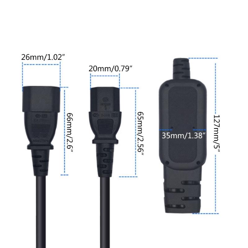 PDU Computer Monitor C14 To 6xC13 Power Cable for Multiple Device Connection Connect 6 Devices To One Outlet Wire