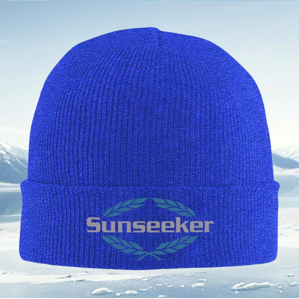 Sunseeker logo leaves design elegant Unisex Women Unisex Knitted Hat Beanie Pullover Cap Winter Thermal Warm Christmas Outdoor