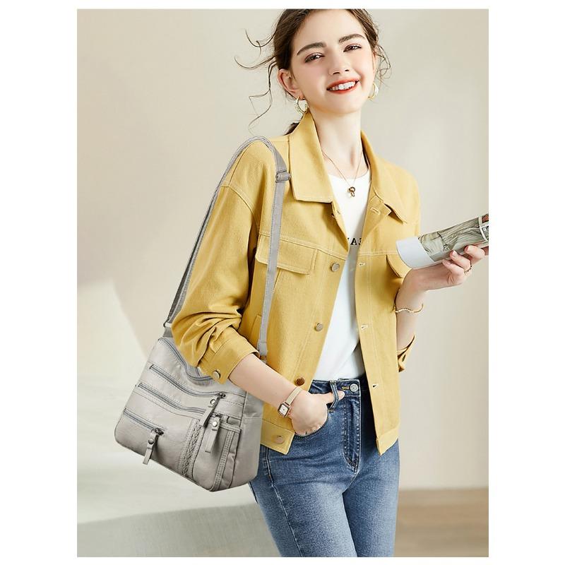 PU Zipper Casual Single Shoulder Diagonal Cross Bag