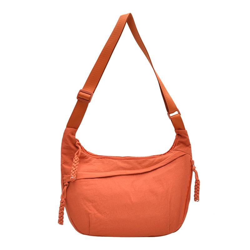Borsa a tracolla da donna in nylon di grande capacità, borsa a spalla casual multifunzionale, borsa a sacchetto semplice per uso quotidiano, borsa per il pendolarismo