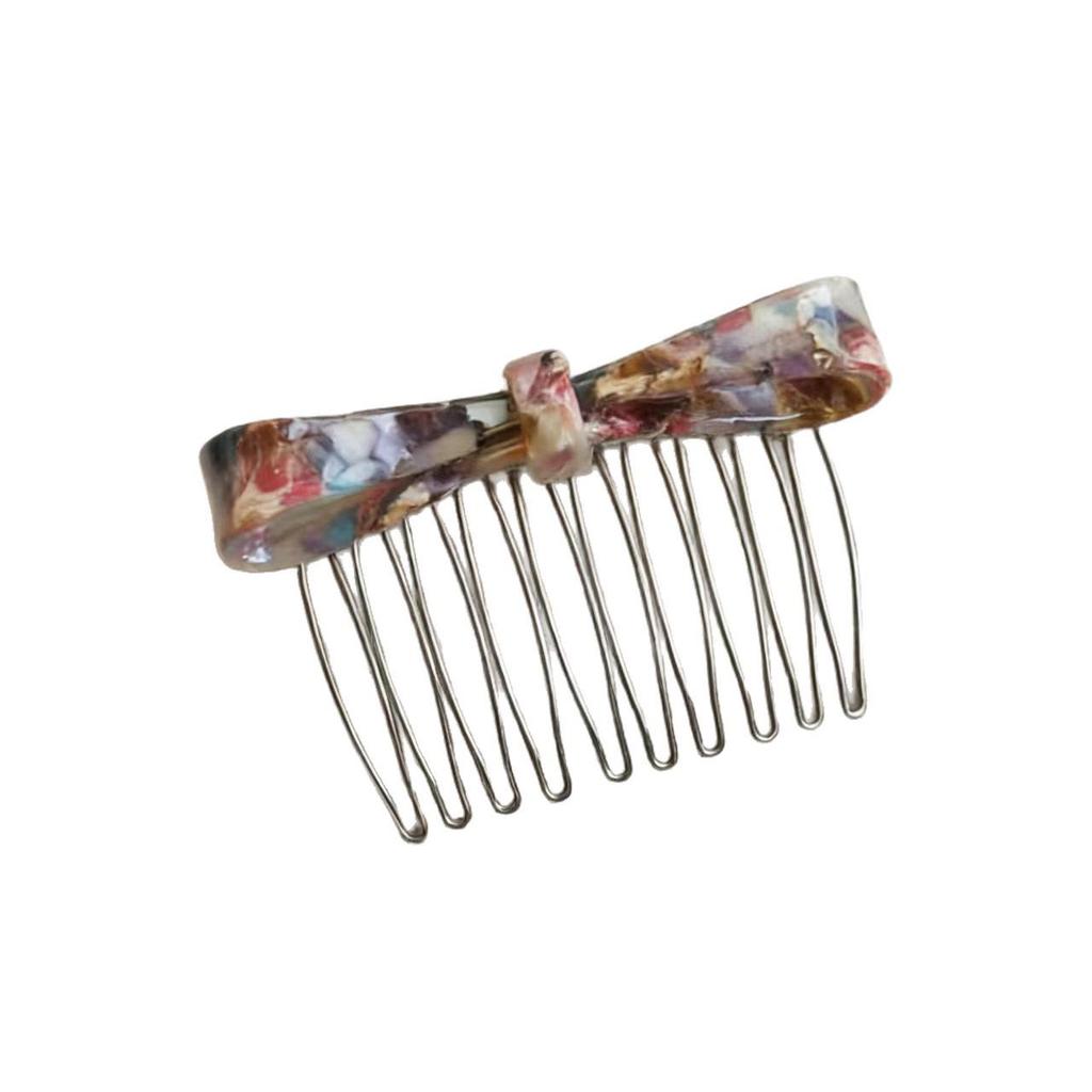 Korean-Japanese Style Acetate Bow Hair Comb for Women – Elegant Hair Bun & Bangs Accessory