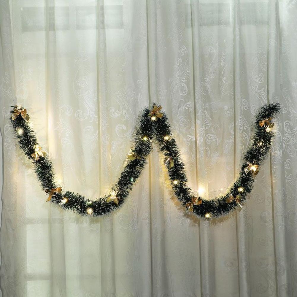 2M Christmas Decorations LED Ribbon Green Snowflake Trim Tree Garland For Xmas tree Home Party Holiday Festival Decor Set