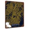Athens City Map Metal Wall Art Vintage Style Decorative Iron Painting for Home Decoration
