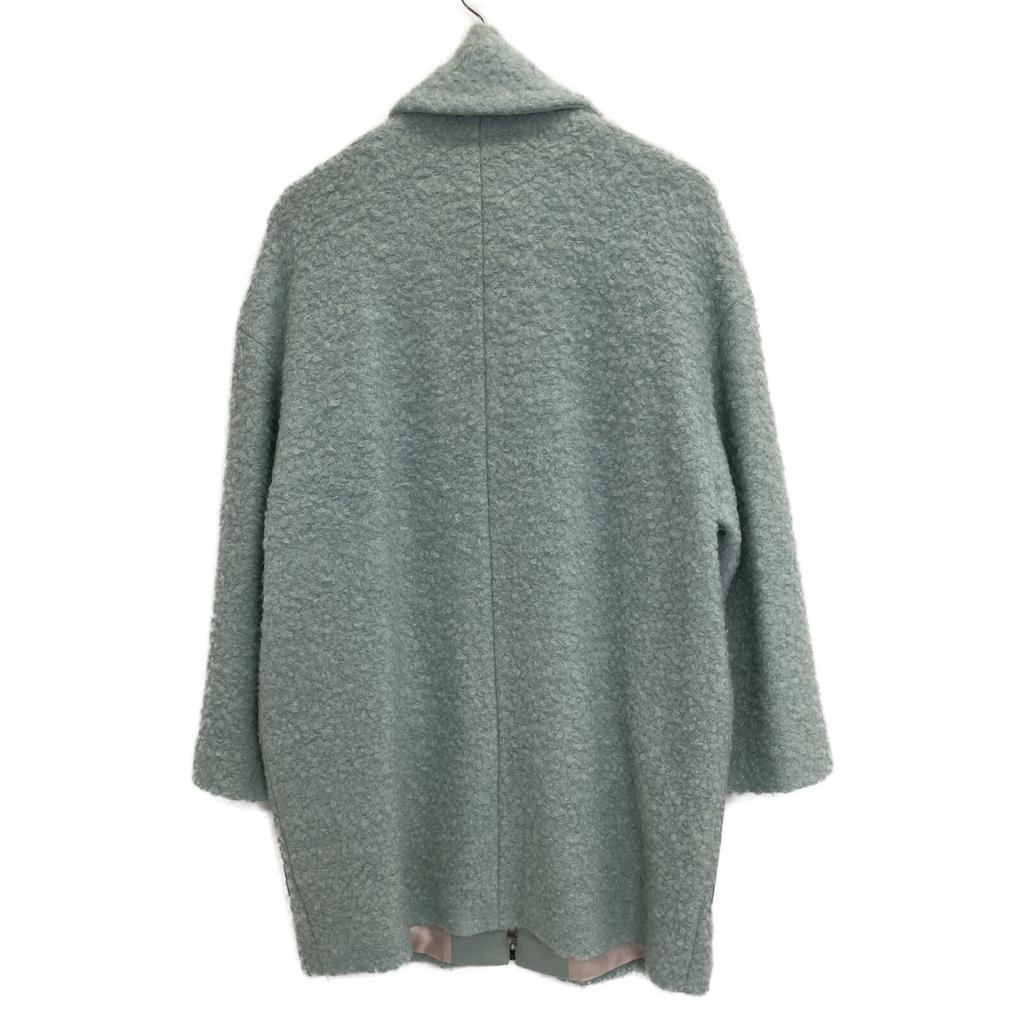 ESCADA Light Blue 5014078 Mohair Wool Boa 2WAY Coat coat 34 Light blueUsed