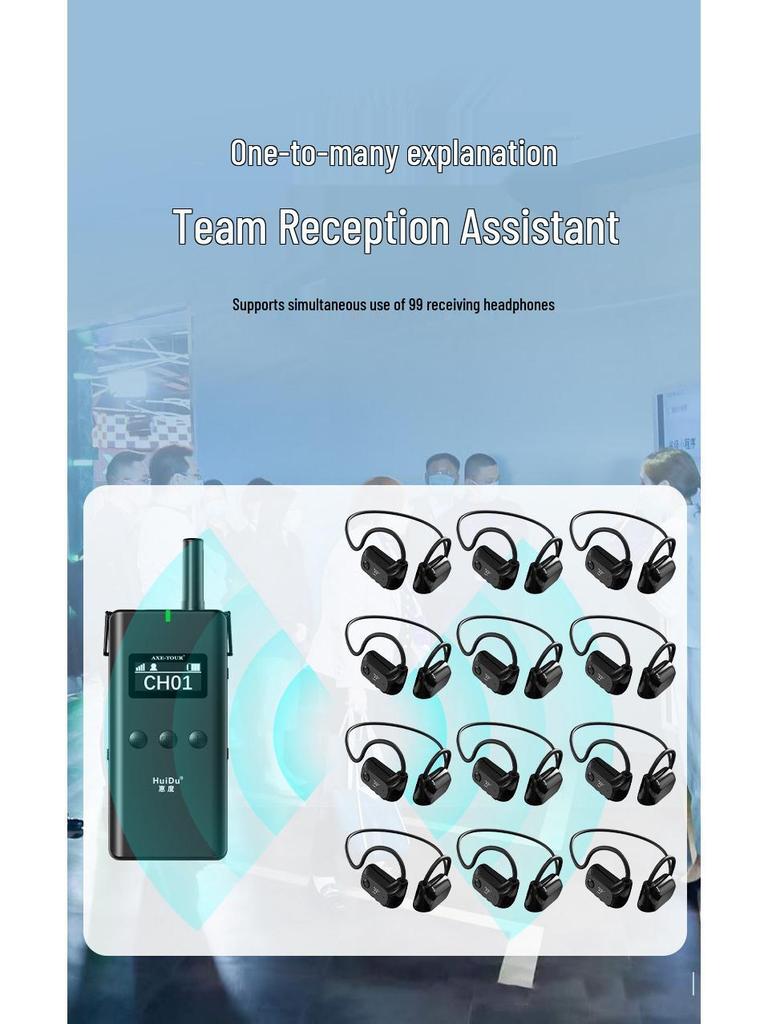 HuiDu E-501T 2.4G Wireless Dual Ear-Hook Interpreter System
