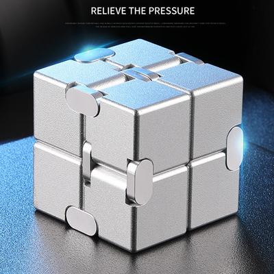Dobrável cubos infinitos gadget de metal crianças de 12 anos figetoy sem fim adulto brinquedos de remoção de estresse objeto desestressante satisfatório