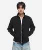 DNSR Fingerhole Crop Waffle Zip-Up Black