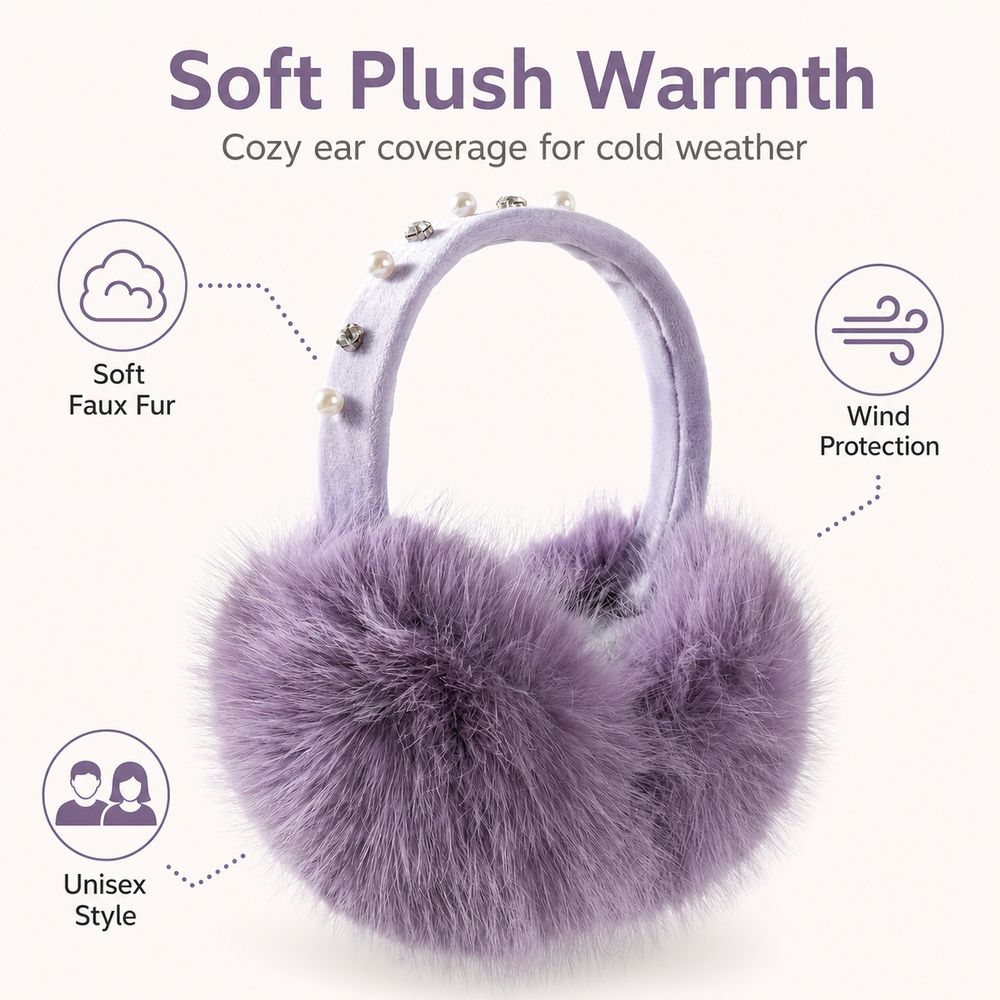 Faux Fur Plush Earmuffs Soft Plush Ear Warmers Gifts Headband Earmuffs Cold Weather Wear