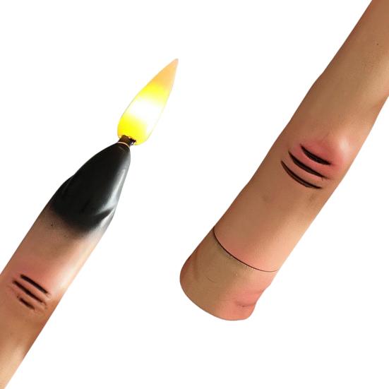Halloween LED Finger Taper Candles Flameless Flickering Finger Candle Sticks Battery Operated Fake Candles with Remote for Holiday Home Decor
