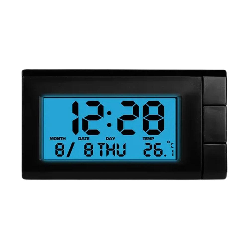 For Car Accessories Noctilucent Decor Car 2-in-1 Temperature Clock Temperature Electronic Display Automotive Digital Clock L1O0