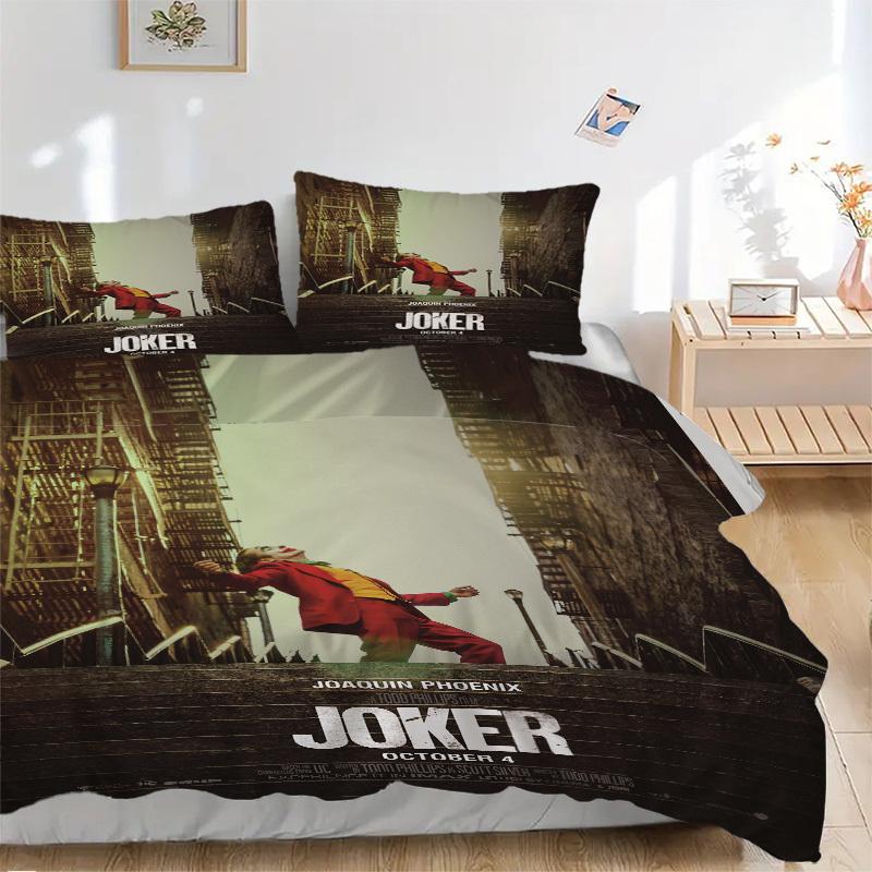

Joker: The Clown Who Became a Villain Bedding Set Comforter Cover Gift for Bedroom,Includes 1 Cover and 2 Pillowcases, No InsertB315 135x200cm