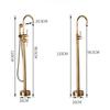 Tuqiu Antique Bathroom Bathtub Faucet With Hand Shower Hot and Cold Faucet Floor Standing Gold/Black/Chrome Bathtub Faucet